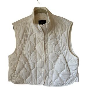 Quince Featherless Quilted Puffer Vest Size M Silken White